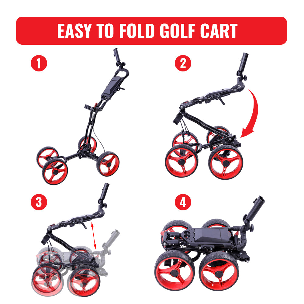 4 Wheels Lightweight Golf Push Cart